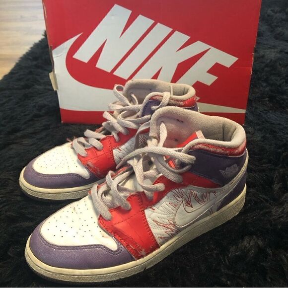 NIKE air Jordan 1 premium GS mid top shoes sneakers women’s 6.5 - Picture 7 of 8